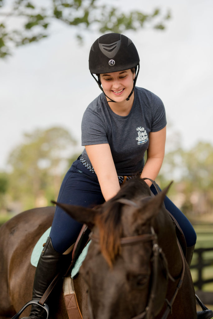 Horseback-Rider-Wearing-Affordable-Riding-Outfit-From-Smartpak-Hunt-Club-Equestrian-And-One-K-HJelmets