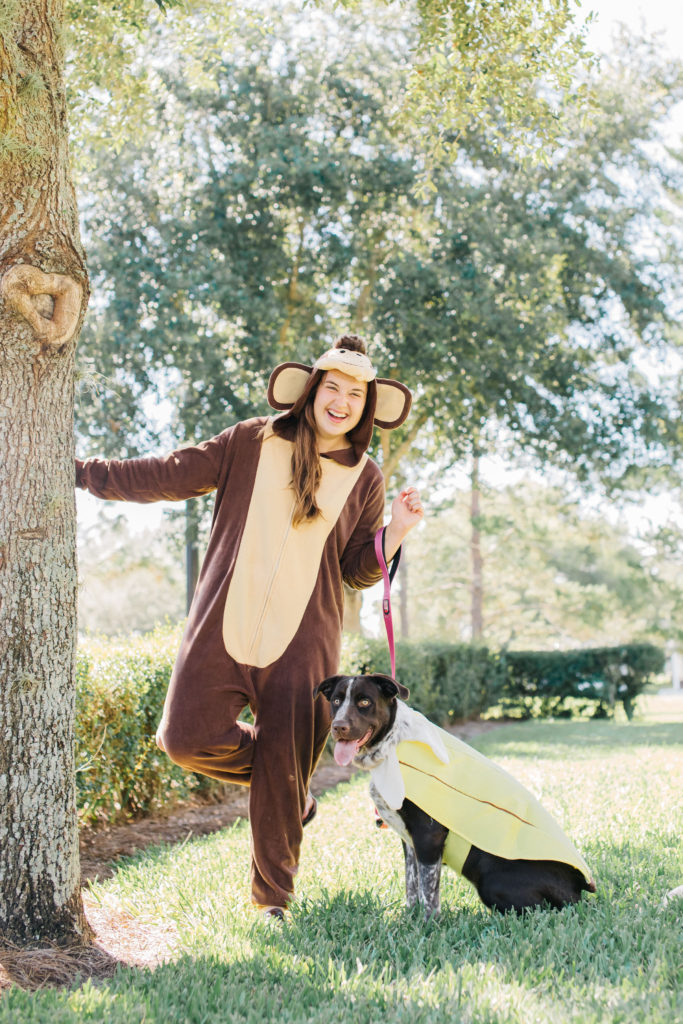 Dog-And-Owner-Halloween-Costume-Banana-Dog-Costume-Monkey-Adult-Costume-funny-dog-and-owner-costume