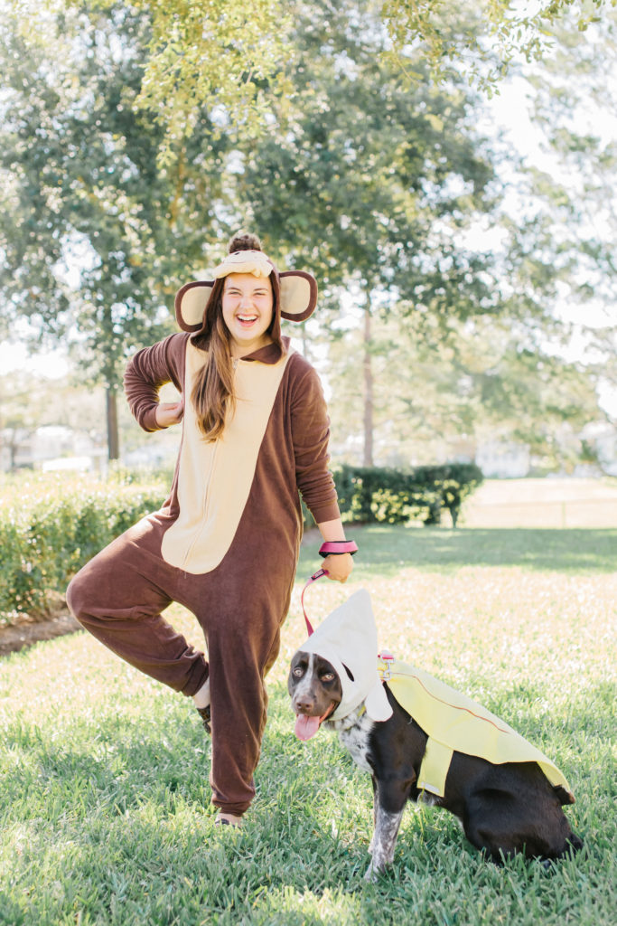 Dog-And-Owner-Halloween-Costume-Banana-Dog-Costume-Monkey-Adult-Costume-Sparkles-And-Sunshine-Blog