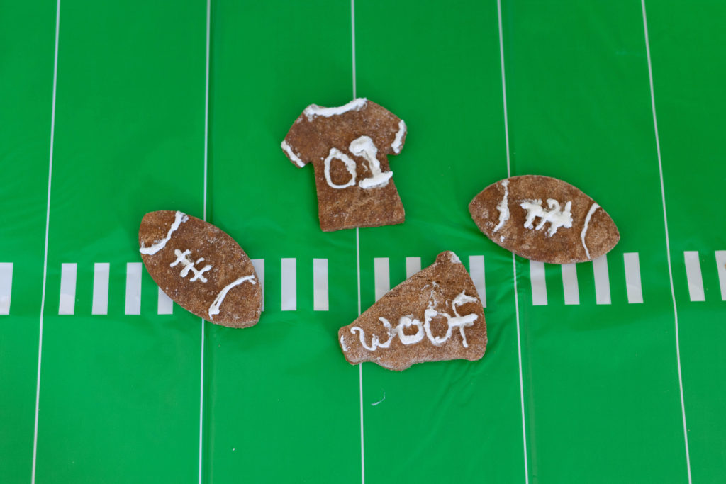 homemade peanut butter football cookies for dogs sparkles and sunshine blog