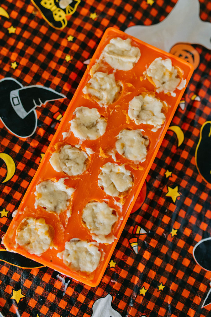 halloween dog treat recipe with mashed banana pumpkin and plain greek yogurt for dogs sparkles and sunshine blog