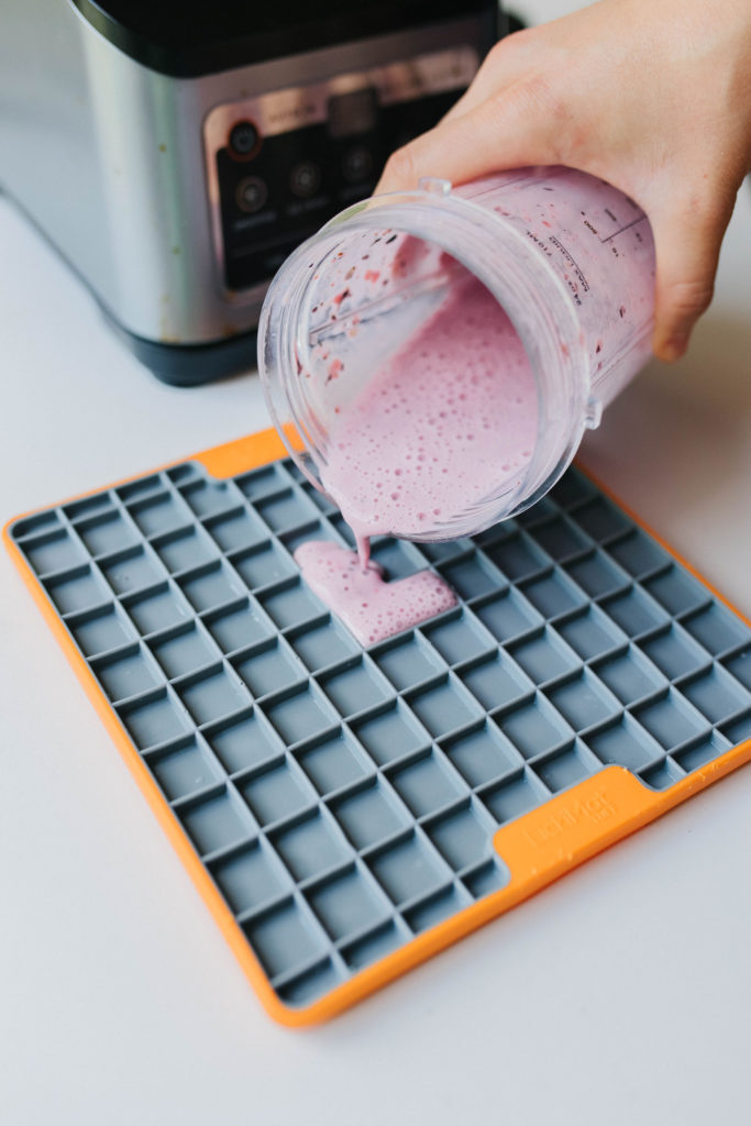 homemade blueberry yogurt dog treat lick mat recipes for dogs sparkles and sunshine blog