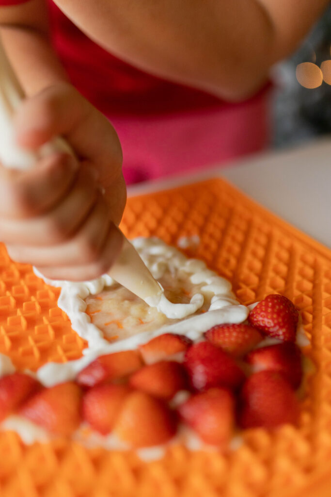 Strawberry banana frozen yogurt dog treats dog lick mat ideas sparkles and sunshine blog