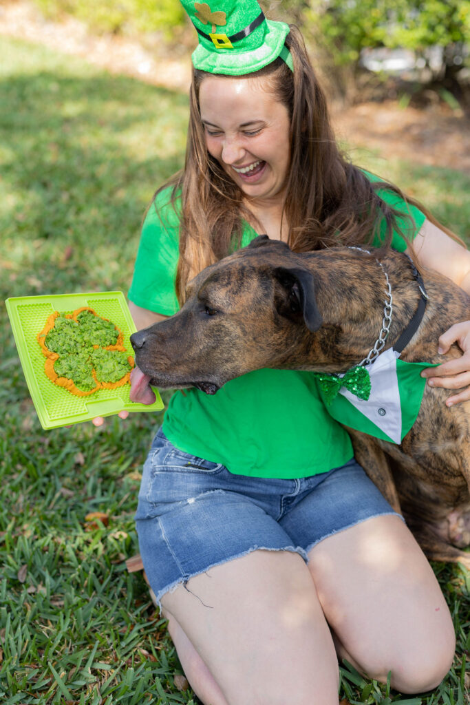 St. Patrick's Day Dog Treat Lick Mat Idea Sparkles and Sunshine Blog
