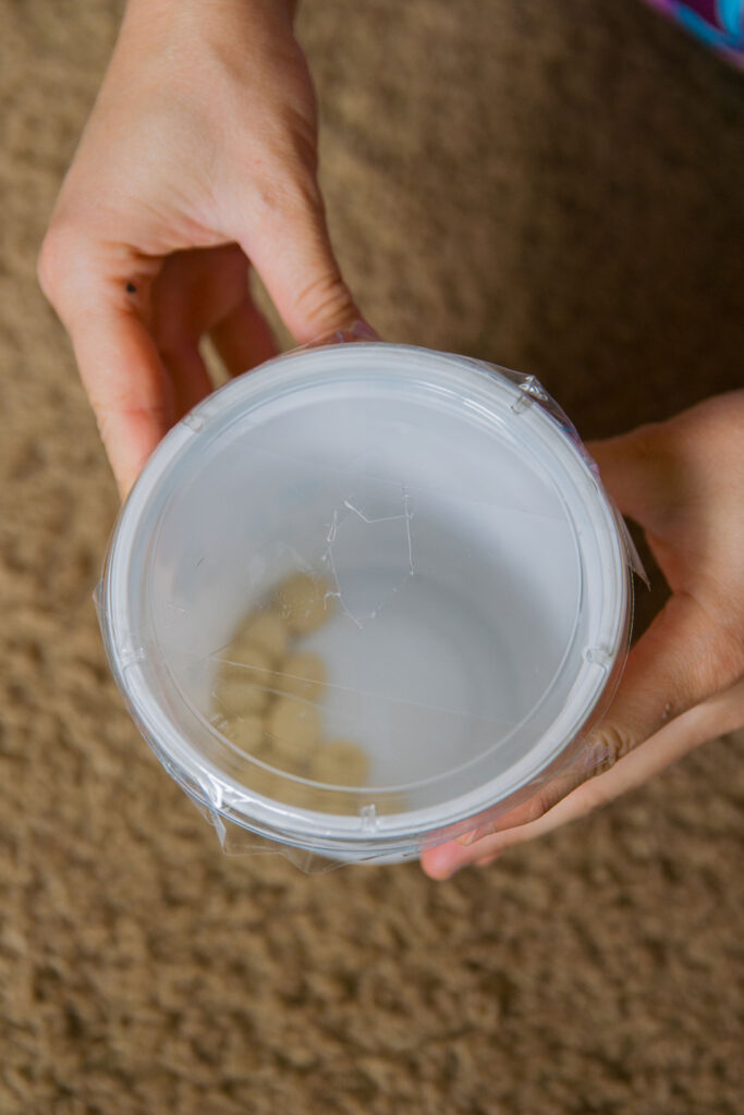 Boredom buster for dogs with yogurt container sparkles and sunshine blog