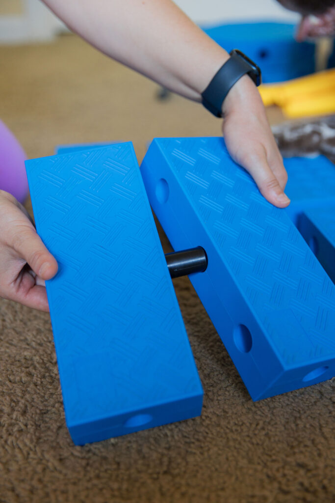 Dog fitness equipment tuck sit platform with FitPaws FitKinect Sparkles and Sunshine Blog
